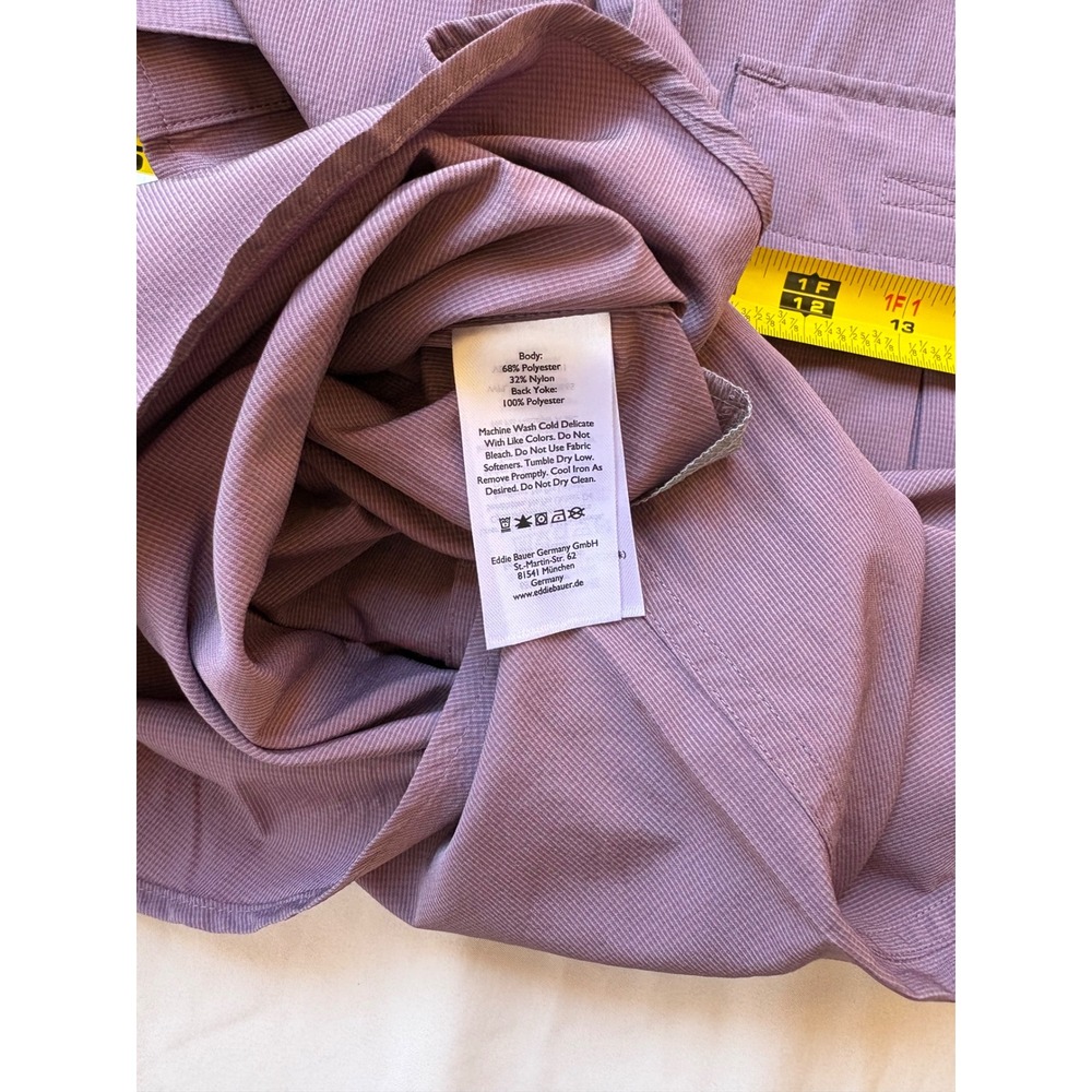 Eddie Bauer Travex Womens Small Purple Ripstop Vented Hiking Shirt Long Sleeve - Picture 3 of 6